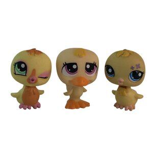 Littlest Pet Shop LPS #1329 Winking Chick #1995 Chick #1062 Baby Duck Figures